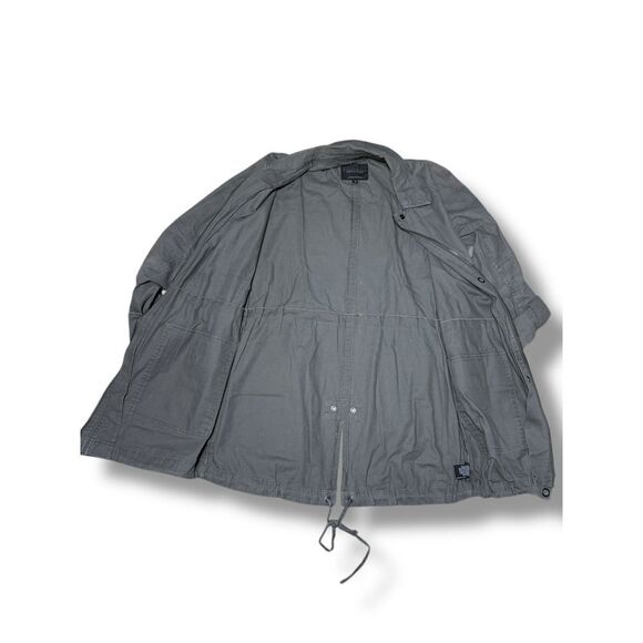 Sanctuary Gray/green Utility Military Style Jacket Drawstring Waist Zip Coat Med - Picture 9 of 13